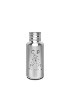 Kivanta 500 ml Edelstahlflasche "Maus" Edition (ohne Deckel) - Prinzessin