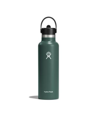 Hydro Flask 21 oz (621 ml) Standard Mouth isolierte Trinkflasche mit Flex Straw Cap - Fir