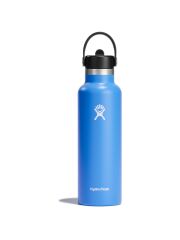 Hydro Flask 21 oz (621 ml) Standard Mouth isolierte Trinkflasche mit Flex Straw Cap - Cascade