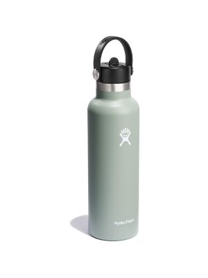 Hydro Flask 21 oz (621 ml) Standard Mouth isolierte Trinkflasche mit Flex Straw Cap - Agave