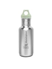 Kivanta 500 ml Edelstahl Trinkflasche mit Loop-Cap und Wunschgravur / 15 Schriftarten