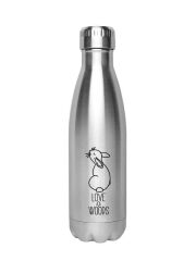 Kivanta 500 ml solierte Edelstahlflasche - LOVE WOOD / Hase