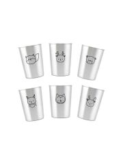 LunchBuddy Edelstahl Becher 300 ml 6er Set - Waldtiere