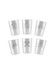 LunchBuddy Edelstahl Becher 300 ml 6er Set - Camping