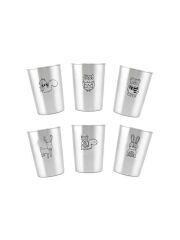 LunchBuddy Edelstahl Becher 300 ml 6er Set - Waldtiere