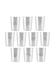 LunchBuddy Edelstahl Becher 300 ml 10er Set - Doodle 1