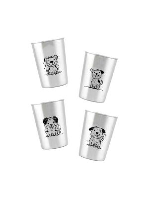 LunchBuddy Edelstahl Becher 300 ml 4er Set 2 - Hund
