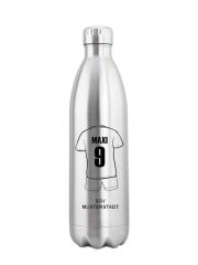 Kivanta 1000 ml isolierte Edelstahlflasche - Fussballtrikot inkl Wunschgravur