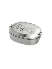 Kivanta Brotdose XL aus Edelstahl | Fußball + extra neutraler Deckel (personalisierbar)