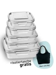 "Picknick-Set" mit Airtight Dosen & GRATIS Isoliertasche / 6-teilig