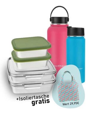 "Picknick-Set" mit Airtight Dosen & GRATIS Isoliertasche /  9-teilig