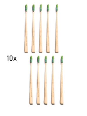 WooBamboo Bambus Zahnbürste - schmaler Handgriff,...