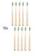 WooBamboo Bambus Zahnbürste - schmaler Handgriff, Härte Mittel / 10er Set