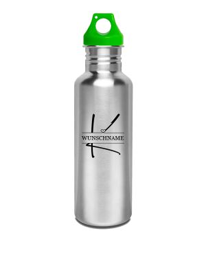 Kivanta 750 ml Trinkflasche inkl. Loop-Cap und Wunschgravur / Monogramm "Pur"