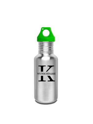Kivanta 500 ml Trinkflasche inkl. Loop-Cap und Wunschgravur / Monogramm "Klassik"