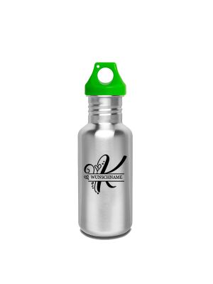 Kivanta 500 ml Trinkflasche inkl. Loop-Cap und Wunschgravur / Monogramm "Romantik"