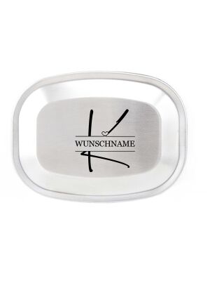 Edelstahl Deckel für Kivanta Lunchbox XL - Monogramm (3)