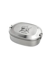 Kivanta Brotdose XL aus Edelstahl | Hai + extra neutraler Deckel (personalisierbar)