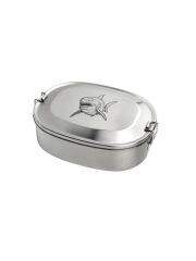 Kivanta Brotdose XL aus Edelstahl | Hai + extra neutraler Deckel (personalisierbar)