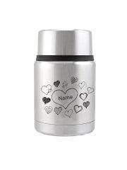 Kivanta Edelstahl Isolierbehälter 450 ml mit Becher | Herzen (inkl. Personalisierung)