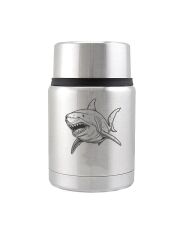 Kivanta Edelstahl Isolierbehälter 450 ml mit Becher | Hai (Motiv personalisierbar)