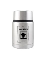 Kivanta Edelstahl Isolierbehälter 450 ml mit Becher | Wanted (Motiv personalisierbar)