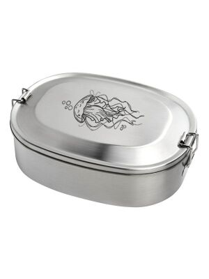 Kivanta Brotdose XL aus Edelstahl | Qualle + extra neutraler Deckel (personalisierbar)