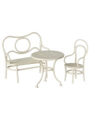 Maileg Bank-, Tisch- und Stuhlgarnitur "Café Set" - off white