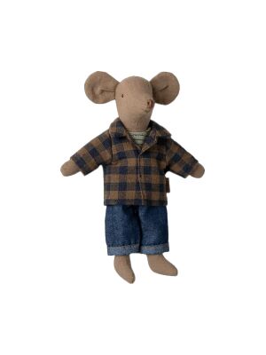 Maileg Dad Mouse - Mäusevater (beige kariert)