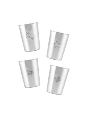 LunchBuddy Edelstahl Becher 300 ml 4er Set - Water...