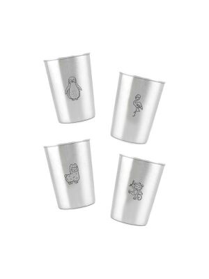 LunchBuddy Edelstahl Becher 300 ml 4er Set - exotische...