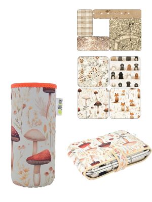 LunchBuddy Magnete "5 Stars"& Isolierhülle (750 ml) - Waldpilze