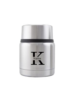 Kivanta Edelstahl Isolierbehälter 450 ml mit Becher | Monogramm "Klassik" (inkl. Personalisierung)
