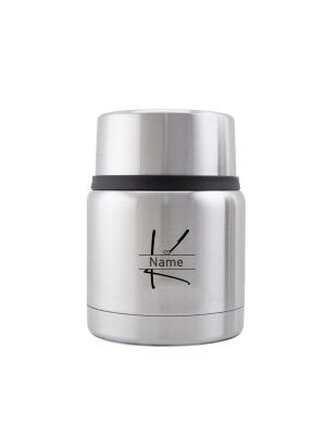 Kivanta Edelstahl Isolierbehälter 450 ml mit Becher | Monogramm "Pur" (inkl. Personalisierung)