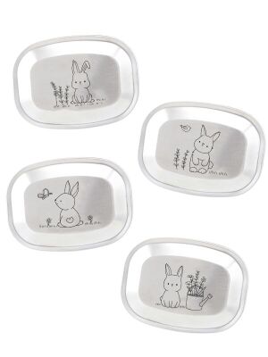 Edelstahl Deckel für Kivanta Lunchbox M 4er Set - Hase