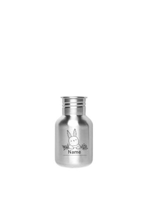 Kivanta 350 ml Edelstahl Trinkflasche "Hase" (ohne Deckel) / personalisiert