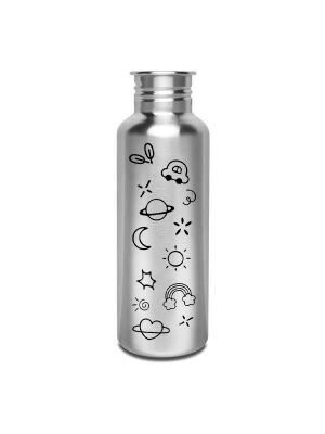 Kivanta 750 ml Edelstahl Trinkflasche (ohne Deckel) | Doodle Complete