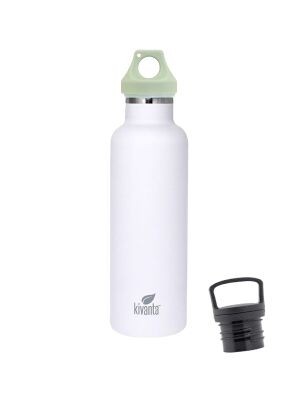 Kivanta 700 ml Isolierflasche (weiß) inkl. Loop Verschluss (mint) + GRATIS Infuser Cap 
