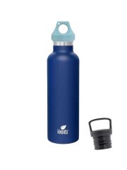 Kivanta 700 ml Isolierflasche (blau) inkl. Loop Verschluss (hellblau) + GRATIS Infuser Cap