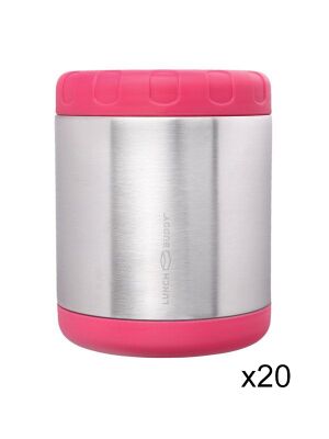 LunchBuddy Isolierbehälter Set 700 ml - Pink / 20-teilig