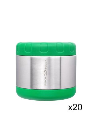 LunchBuddy Isolierbehälter Set 400 ml - Grün / 20-teilig