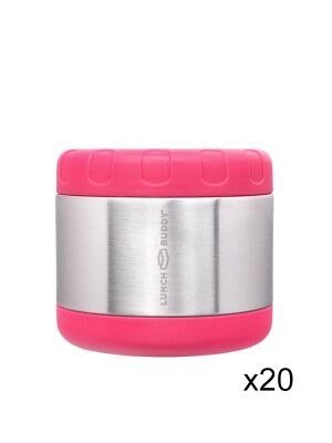 LunchBuddy Isolierbehälter Set 400 ml - Pink / 20-teilig