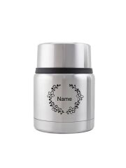 Kivanta Edelstahl Isolierbehälter 350 ml | Kranz inkl. Namensgravur