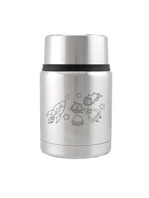 Kivanta Edelstahl Isolierbehälter 450 ml mit Becher | LOVE SPACE (Planet)