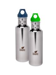 Kivanta "Mirror" Spar-Set 4: 2 x 750 ml Edelstahl Trinkflaschen mit Loop