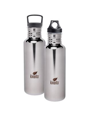 Kivanta "Mirror" Spar-Set 7: 2 x 750 ml Edelstahl Trinkflaschen mit Loop