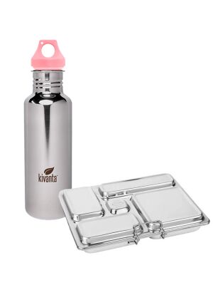 Kivanta "Mirror" Trinkflasche & LunchBuddy Lunchbox "5 Stars" 