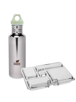 Kivanta "Mirror" Trinkflasche & LunchBuddy Lunchbox "5 Stars" 