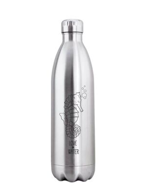Kivanta 1000 ml isolierte Edelstahlflasche  | LOVE WATER (Seepferdchen)
