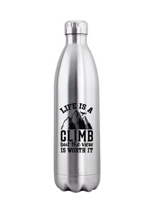 Kivanta 1000 ml isolierte Edelstahlflasche - Life is a climb
